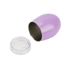 Los pequeños vasos púrpuras 8OZ del acero inoxidable aislaron las tazas dobles de la leche del vino de la pared con la tapa para los niños