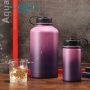 14oz Wide Mouth Double Wall Vacuum Insulated Stainless Steel Leakproof Sports Water Bottle With BPA Free Lid