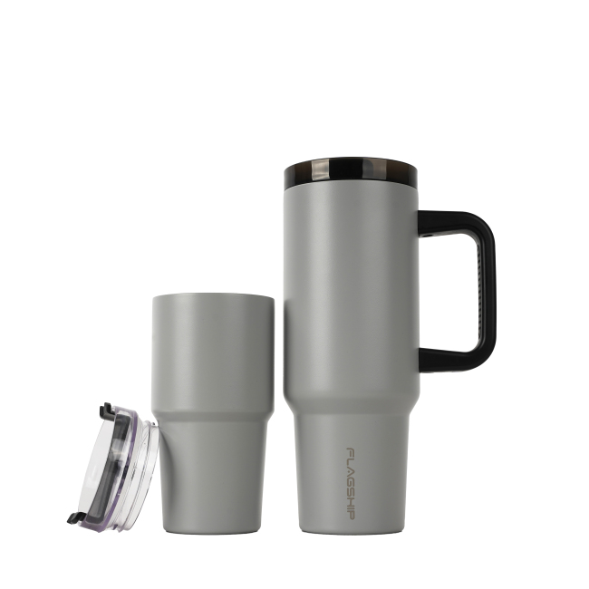 La taza ancha sin plomo del viaje del vaso de café de la boca del acero inoxidable 40oz con la manija se adapta al portavasos del coche