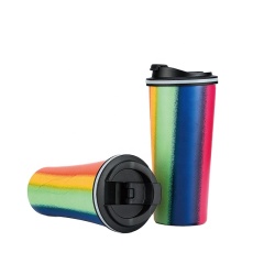 500ML Custom Logo Double Wall Vacuum Coffee Stainless Steel Mug Thermos Travel Tumbler Cups With Straw And Lid