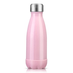 260ML kids Stainless Steel Cola Shape Drinking School Water Bottle With Silicone Pad