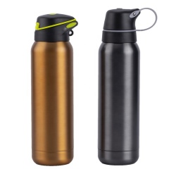 17OZ Double Wall Stainless Steel Thermos Vacuum Flask With Flip Top And Straw