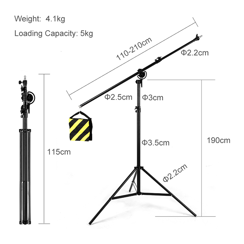 Basics Aluminum Light Photography Tripod Stand With