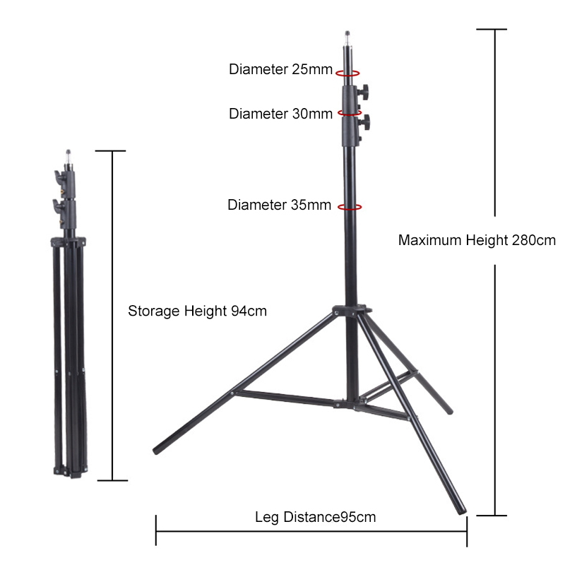 Light Stand 2.6 M Per Fotografia - Supporto Luce Con Adattatore Universale - Foto 9