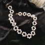 Elegant Bohemian Short Multi Layer Handmade Pearl Flower Clavicle Necklace Jewelry  For Women
