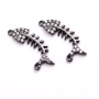 Fish bone pendant white zirconium 18.7*6.4mm copper zirconium micro-inlaid pendant