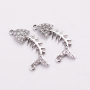 Fish bone pendant white zirconium 18.7*6.4mm copper zirconium micro-inlaid pendant