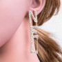 Luxury Design gold Plated Earrings Jewelry Geometric Irregular Full Rhinestone Letter Earrings For Women