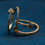 High Quality Adjustable Open Rings Gold Plated Thin Copper Arrow Rings