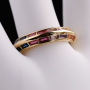 Fashion Jewelry Gold Plated Gemstone Rings Copper Colourful Zircon Stone Hollowed Round Ring For Lady New Arrival 2021