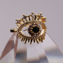 Fashion Clear CZ Micro Pave Gold Plating Spike Eye Adjustable Ring For New Year Valentine gifts