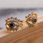 Fashion Clear CZ Micro Pave Gold Plating Spike Eye Adjustable Ring For New Year Valentine gifts