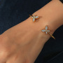 2021 Simple Versatile Trendy Charm Bracelet Super Flash Diamond Butterfly Open Jewelry Bangle For Women