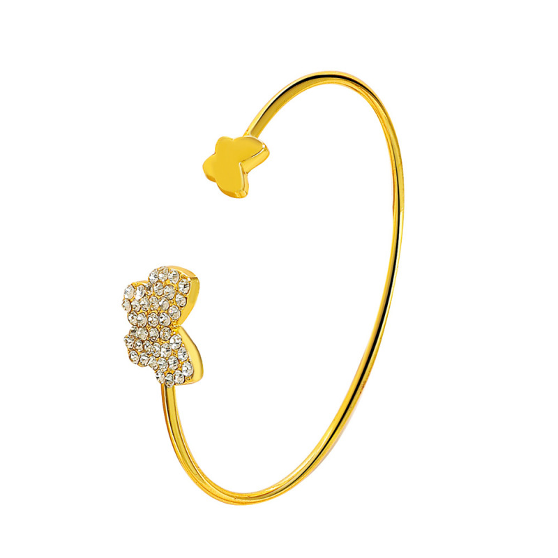 2021 Simple Versatile Trendy Charm Bracelet Super Flash Diamond Butterfly Open Jewelry Bangle For Women