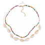 Bohemia fashion summer muti color seed beads chain layered shell necklace for women