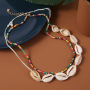 Bohemia fashion summer muti color seed beads chain layered shell necklace for women