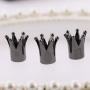 Wholesale Gold Silver Black Plated Metal Crown Charms for Bracelet Bangle Making