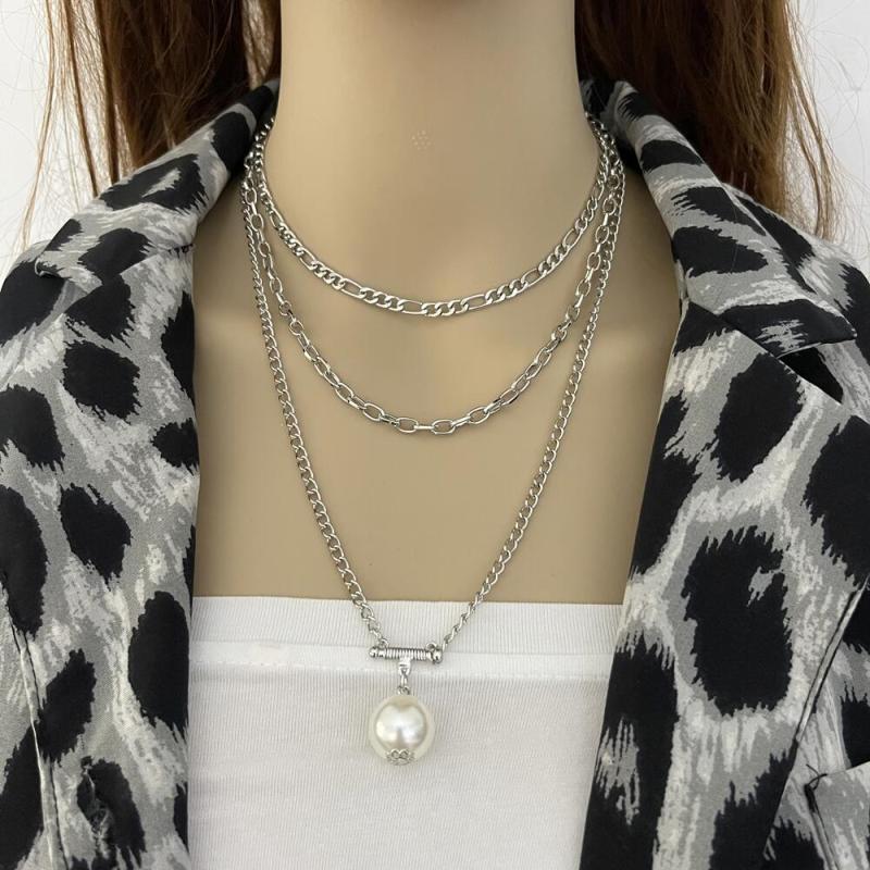 Fashion Baroque Personalized Gold Plated Coin Chain Multilayer Pendants Jewelry Layered Pearls Necklace Set For Women
