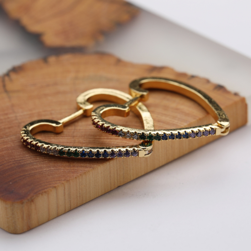 Hot Sale CZ Cubic Zirconia Earrings 18K Gold Fashion Aretes Earrings Women