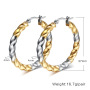 Minimalist Fashion Gold Stainless Steel Screw Round Twisted Huggie Earring  For Ladies Gift Jewelry
