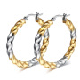Minimalist Fashion Gold Stainless Steel Screw Round Twisted Huggie Earring  For Ladies Gift Jewelry
