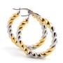 Minimalist Fashion Gold Stainless Steel Screw Round Twisted Huggie Earring  For Ladies Gift Jewelry