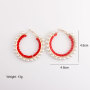 New Trend Geometry Round Earrings Gold Plated Large Circle Temperament Pearl Hoop Earrings Jewelry For Women