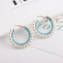 New Trend Geometry Round Earrings Gold Plated Large Circle Temperament Pearl Hoop Earrings Jewelry For Women