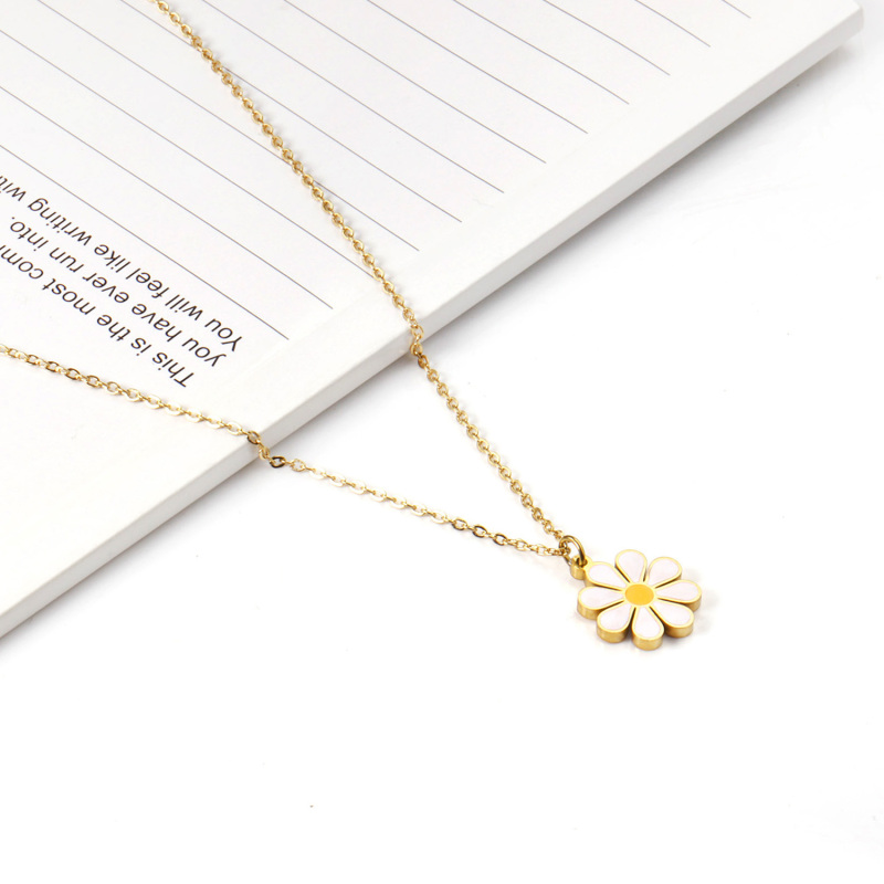 New Trendy Chain Jewelry Necklace Stainless Steel Gift Gold Custom Flower Design Jewelry Necklace For Womens