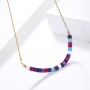 Popular High Quality Gold Plated Chain Choker Necklace DIY Colorful Natural Stone Beads Jewelry Necklace