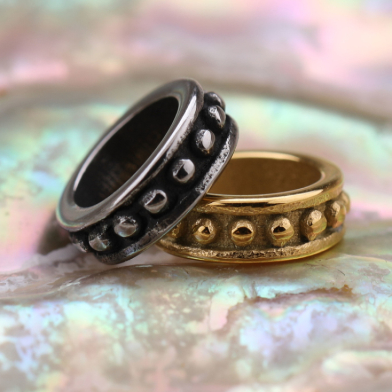 DIY Jewelry Findings Retro Stainless Steel Round Spacer Charm for Bracelet Making