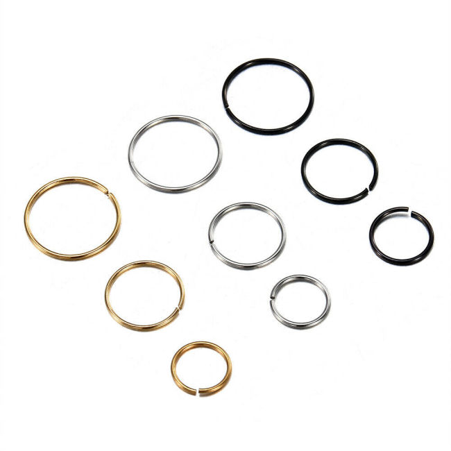 3PCS Hypoallergenic 316L Surgical Steel Adjustable Face Piercing Jewelry Cartilage Septum Ring Cuff Ear Hoops Lip Nose Ring