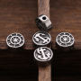 Stainless Steel Helm and Anchor Engraved Bbeads DIY Jewelry Rudder Beads