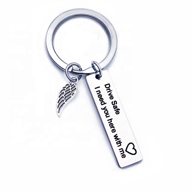 Hot Sale Customization Good Drive Safe Car Key Ring Stainless Steel Keychain for Men Gift