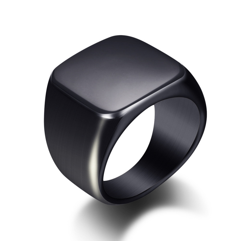 Custom Fashion Custom Gold Black Blue Stainless Steel Ring with Logo