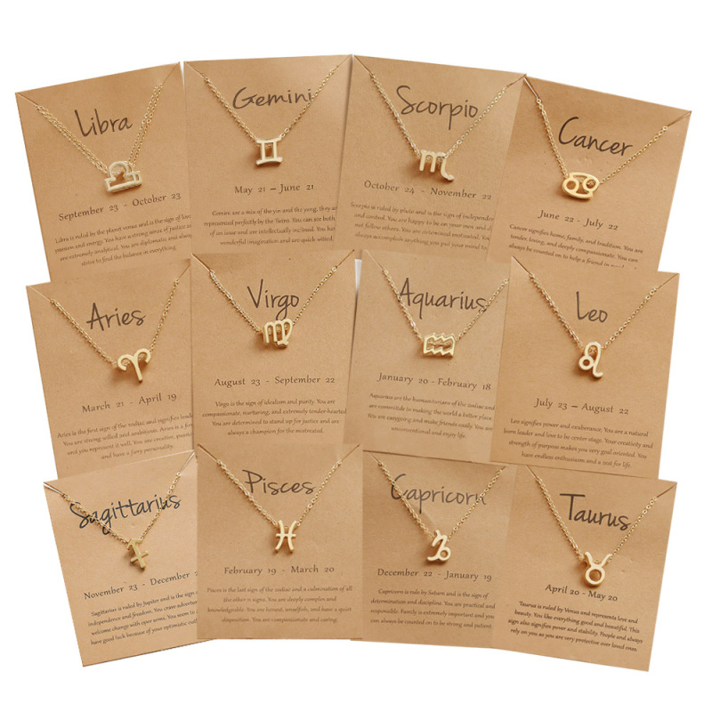Trendy Minimalism Stainless Steel Chain Necklace 14k Gold Plated Necklace Stainless Steel Astrology Necklace