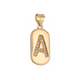 18k gold plated brass metal CZ micro pave zircon initial alphabet letter pendants for necklace making