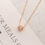 Fancy Rose Gold Micro Insert Square Zirconia Transfer Necklace Simple Gift Cylinder Pendants Necklace