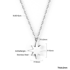 Gold Plated Star Design Stainless Steel Mother Day Silver Chains Jewelry Necklace For Women Fashion Jewelry