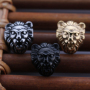 Lion Head Beads Pendant Silver Gold Plated Stainless Steel Charm Pendant Jewelery Handmade DIY Jewelry Accessory Animal Picture