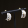 Luxury Design Handmade Womens Safety 925 Silevr Pin Earring Micro Pave Double Arch Earring