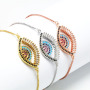 Fashion rose gold plated oil drip devil's eye female bracelet personalized creative bangle blue evil eyes bracelet jewelry
