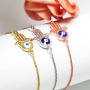 Fashion rose gold plated oil drip devil's eye female bracelet personalized creative bangle blue evil eyes bracelet jewelry