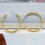 Luxury Clear Rhinestone Women Jewelry Cheap Custom Paved Cz Gold Pearl Huggie Earrings