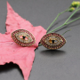 New Handmade Micro Insert Zirconia Gold Brass Lifelike Nazar Boncuk Stud Earrings Jewelry for Girls