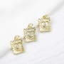 High Quality Jewelry for Womens Special Design Pendants Square Peach Devil's Eye Charms for Jewelry Making