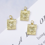 High Quality Jewelry for Womens Special Design Pendants Square Peach Devil's Eye Charms for Jewelry Making