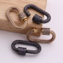 Custom Wholesale Fashion Korean Gold Plated Brass Oval Carabiner Zircon DIY Jewelery Accessory for Bracelet Necklace Making