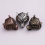 Wholesale Women Fashion Accessory Antique Silver Brass Copper Zircon DIY Tiger Head Beads for Jewelry Bracelet Necklace Making