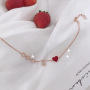 Personalized student delicate zircon hand jewelry sweet drip oil love charm bangles peach heart bracelet for women